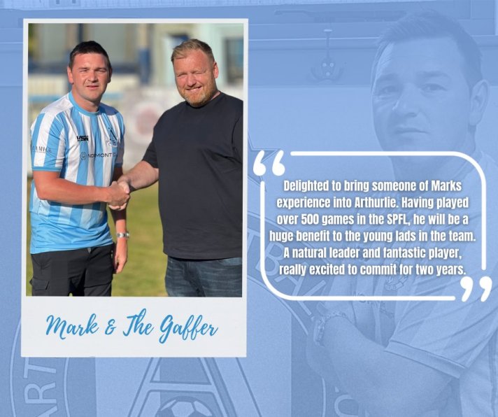 MARK DOCHERTY SIGNS ON AT DUNTERLIE – The Official Website of Arthurlie ...